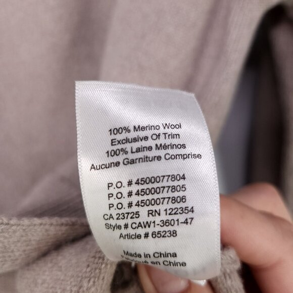Aritzia Babaton 100% Merino Wool Sweater Size 2 Brown Soft Cozy - Picture 11 of 12